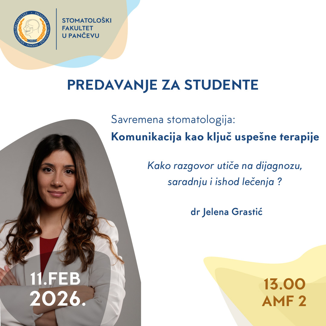 Gostujuće predavanje: Komunikacija i timska dinamika u stomatologiji